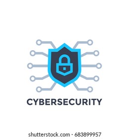 Cyber Security Vector Logo With Shield