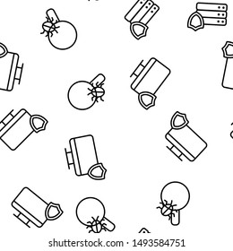 Cyber Security Vector Seamless Pattern Contour Illustration