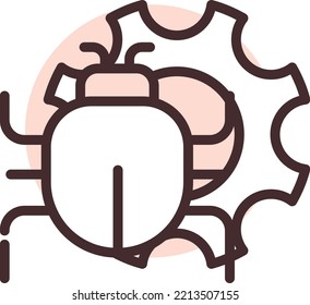 Cyber security virus, illustration, vector on white background.