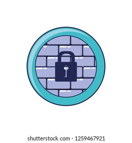 cyber security wall with padlock