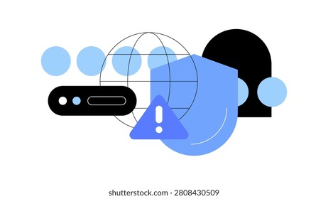 Cyber security warning. Simple flat illustration. Vector file.