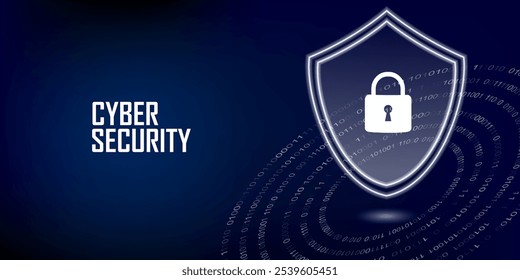 Webbanner oder Zielseite für Cybersicherheit oder Websicherheit. Cyber-Sicherheit und Datenschutz-Konzept. Hände bei der Arbeit hinter einer Laptop-Tastatur. Informationen zur Internetsicherheit. Vektorgrafik.