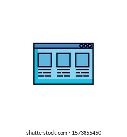 cyber security web page detailed style icon vector illustration design