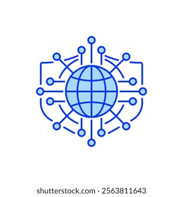 Cyber Shield Filled Line Icon. linear style sign for mobile concept and web design. Outline vector icon.