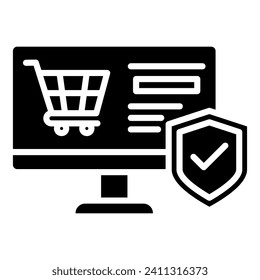 Ilustración vectorial de la línea de iconos de Cyber Shopping
