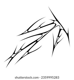 Cyber sigilism design. Neo tribal gothic style tattoo.