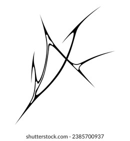 Cyber sigilism design. Neo tribal gothic style tattoo.