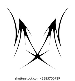 Cyber sigilism design. Neo tribal gothic style shape.