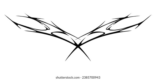 Cyber sigilism design. Neo tribal gothic style shape.
