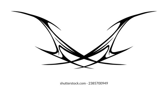 Cyber sigilism design. Neo tribal gothic style shape.