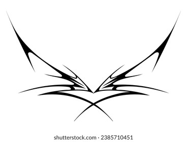 Cyber sigilism design. Neo tribal gothic style shape.