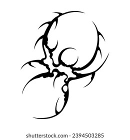 Cyber sigilism design. Neo tribal gothic style tattoo.