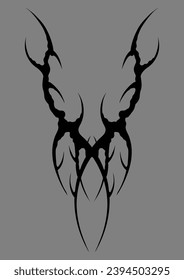 Cyber sigilism design. Neo tribal gothic style tattoo.