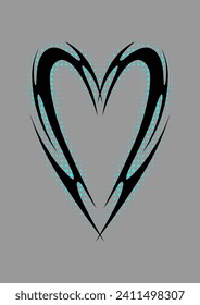 Cyber sigilism design. Neo tribal gothic style tattoo.