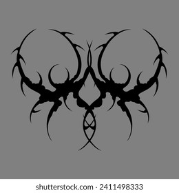 Cyber sigilism design. Neo tribal gothic style tattoo.