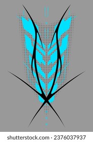 Cyber sigilism poster. Neo tribal gothic style shape.