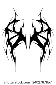 Cyber sigilism poster. Neo tribal gothic style shape.