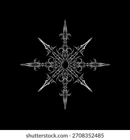 Ornamento estrela cibersigilismo com simetria tribal afiada, perfeito para tatuagens, estampas de rua, cartazes e projetos de arte digital futurista