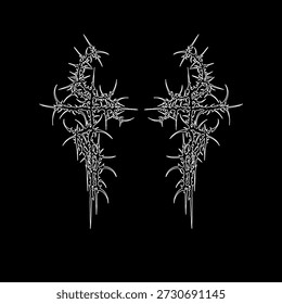 Cyber sigilism tattoo vector design 
