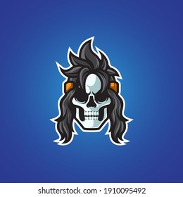 Cyber Skull Head Mascot Logo