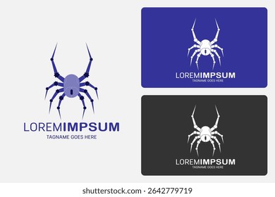 Cyber Spider Logo Template. This logo mixes a spider and a computer mouse. It shows a Mouse with spider legs. The design is modern and clean