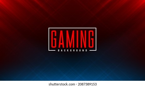 Cyber Sport Banner, Esports Abstract Background. Video Games. GAMING Title On Red Blue Gradient Background With Light Rays. Design For Esport Events. Cyber Sport Concept. Vector