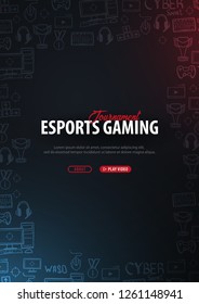 Cyber Sport banner. Esports Gaming. Video Games. Live streaming game match. Vector illustration