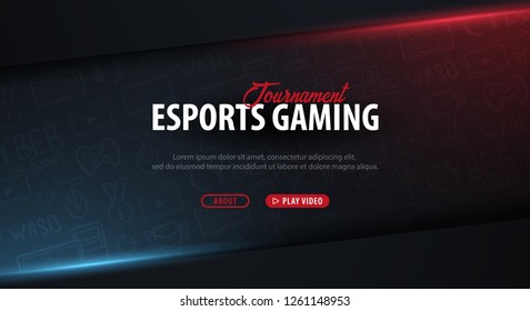 Cyber Sport banner. Esports Gaming. Video Games. Live streaming game match. Vector illustration