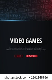 Cyber Sport banner. Esports Gaming. Video Games. Live streaming game match. Vector illustration