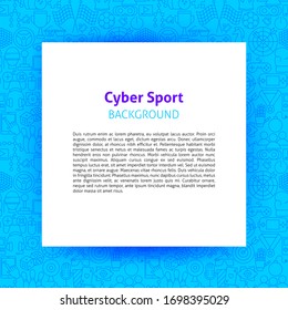 Cyber Sport Paper Template. Vector Illustration of Outline Design.