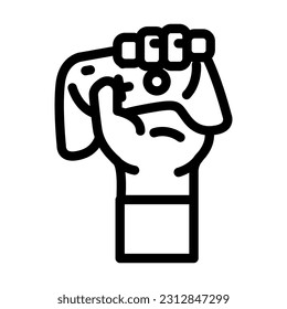 cyber sport team line icon vector. cyber sport team sign. isolated contour symbol black illustration