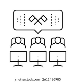 cyber sport team line icon vector. cyber sport team sign. isolated contour symbol black illustration