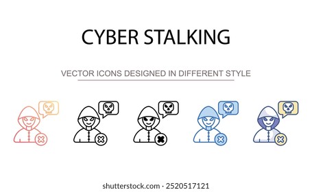 Cyber Stalking icon design with white background stock illustration