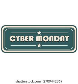Etiqueta engomada de Cyber ​​Monday, Ilustración vectorial
