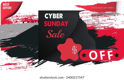 cyber sunday any% Sale square banner template for social media posts, mobile apps, banners design, web or internet ads. new black friday design in 2024