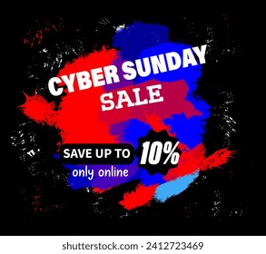 Cyber Sunday , save up to 10% Sale square banner template for social media posts,  banners design, web design or online ads. creative black Friday  vector design in 2024 ..