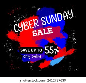 Cyber Sunday , save up to 55% Sale square banner template for social media posts,  banners design, web design or online ads. creative black Friday  vector design in 2024 ..