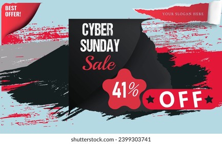 cyber sunday sell 41% discount offer design in 2024 banner. Special discount offer design. Product discount festival