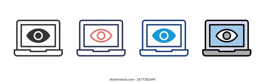 Cyber Surveillance Icon Set Multiple Style Collection