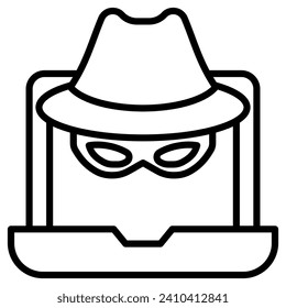 Cyber Swindling icon line vector illustration