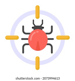 Ciberobjetivo en icono de estilo plano, vector modificable 