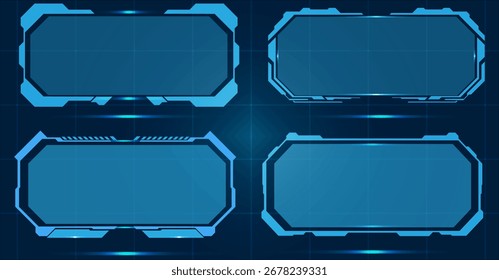 Paquete de panel de pantalla HUD Cyber Tech en estilo futurista