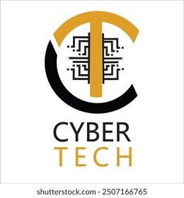 Cyber tech logo , mininmalist cyber security logo design
