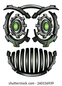 Cyber techno digital robot face design