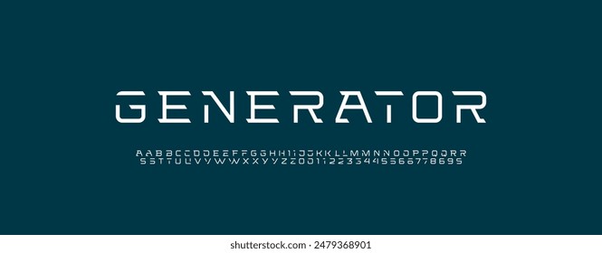 Cyber technology alphabet font, letters and numbers, vector illustration 10EPS