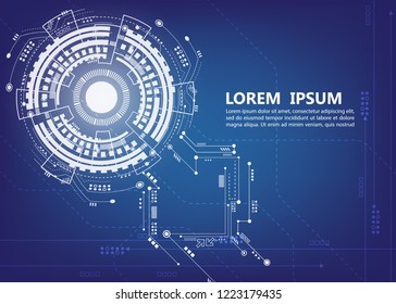 cyber technology circle abstract background