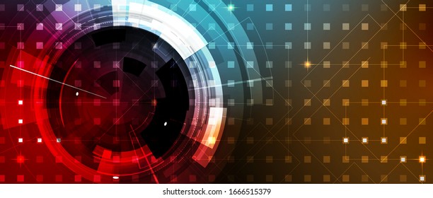 Cyber Technology innovation background, idea of global business solution