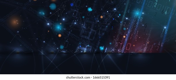 Cyber Technology innovation background, idea of global business solution