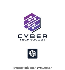 Plantilla de vectores de diseño de logotipos de tecnología informática