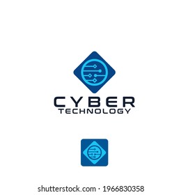 Cyber Technology Logo Design Vector Template
